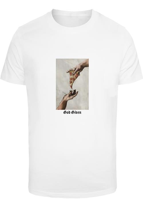 Mister Tee Bluser & t-shirts 'God Given Pizza'  greige / rød / hvid