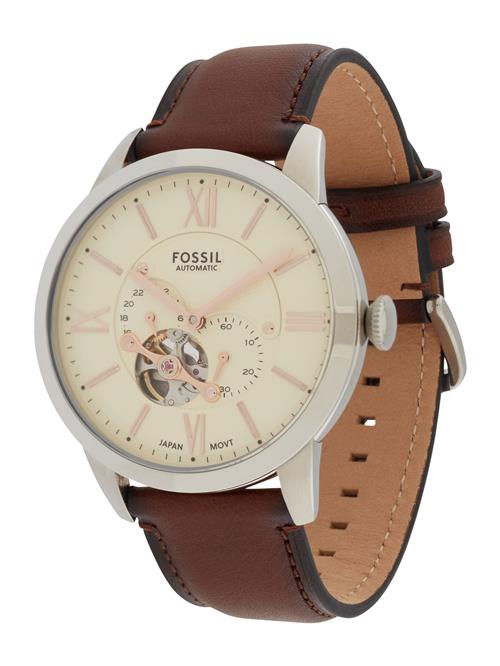 FOSSIL Analogt ur 'Townsman'  mørkebrun / sølv