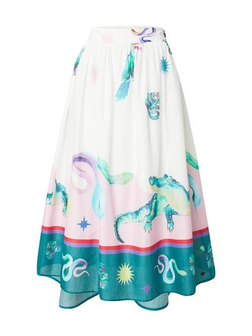 LIEBLINGSSTÜCK Nederdel 'Rahel'  smaragd / pastelpink / hvid