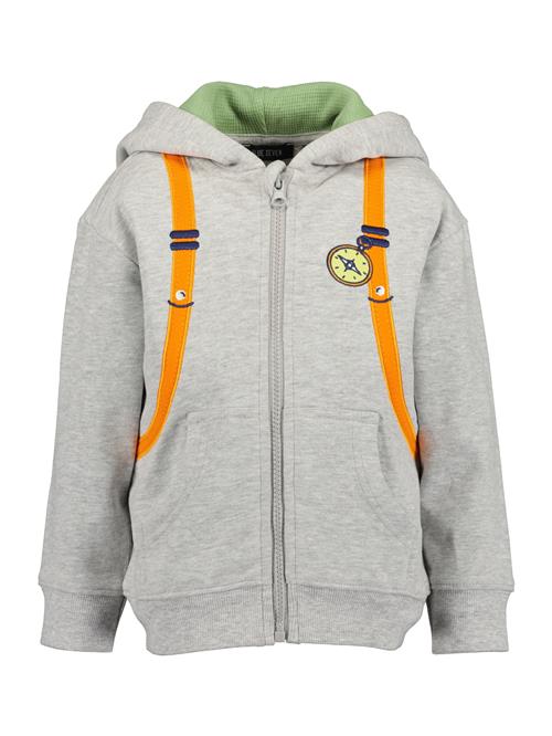 BLUE SEVEN Sweatjakke  mørkeblå / lysegrå / grøn / mørkeorange