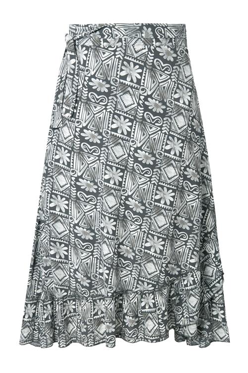 Ulla Popken Nederdel  grå / hvid