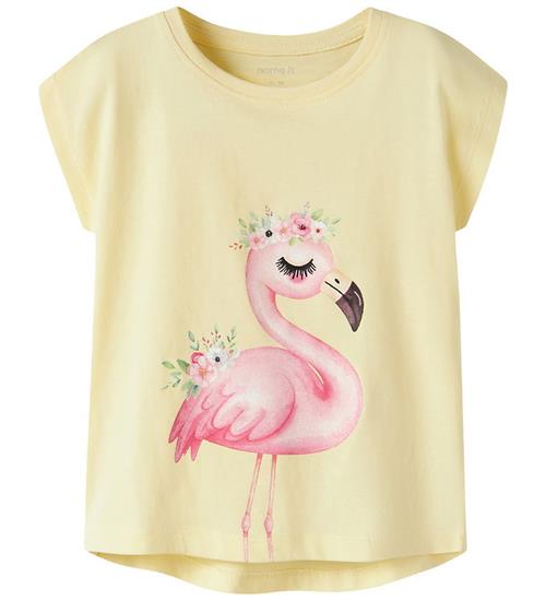 Name It T-shirt - NmfVotia - Double Cream/Flamingo