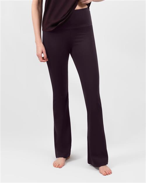 Maya Deep Plum Flared Leggings Without Pockets - Regular