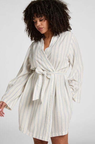 Se Hunkemöller Robe Hør Hvid hos Hunkemøller