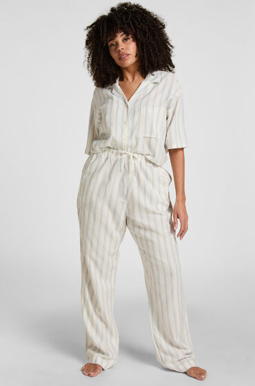 Se Hunkemöller Linned Bukser Hvid hos Hunkemøller