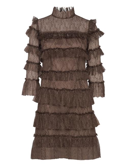 Malina | Carmine Frill Lace Mini Dress | S