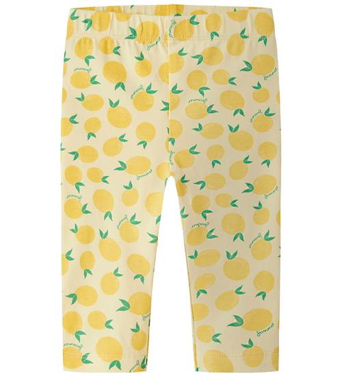 Name It Leggings - NmfVivian - Double Cream/Lemons