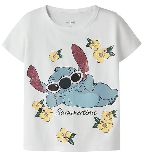 Name It T-shirt - NmfAnn - Stitch - Bright White