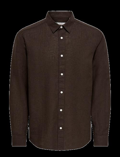 ONLY & SONS | Onscaiden Life Ls Solid Linen Shirt Noos | XS
