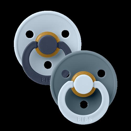 BIBS Studio Colour Fusion 2-pak Runde Latex-sutter Baby Blue Petrol Mix  Baby Blue Petrol Mix 0+ Months Latex Blå  0+ måneder  unisex