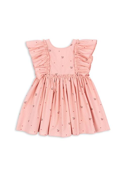 Konges Sløjd GOTS Evia Kjole Med Frynser Cherry Coeur  Cherry Coeur 5 Y  Lyserød  5 år  kvinde