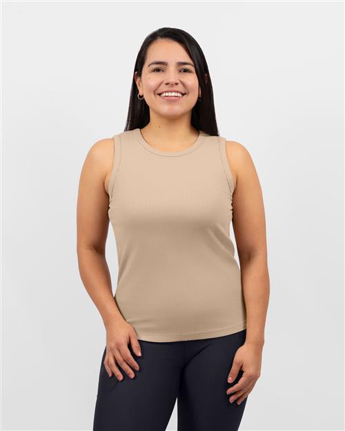 Iris Beige Ribbed Tank Top