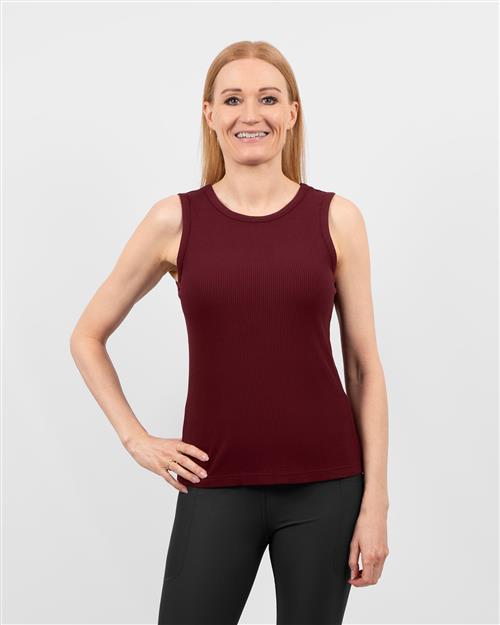 Iris Deep Bordeaux Ribbed Tank Top