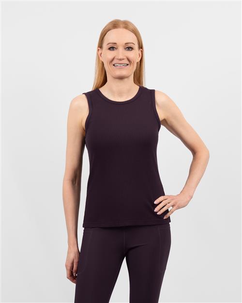 Iris Deep Plum Ribbed Tank Top