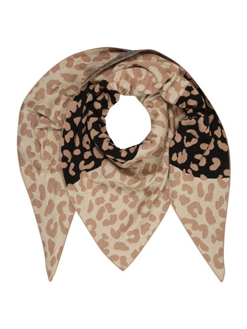 Zwillingsherz Tørklæde  lysebeige / mokka / sort