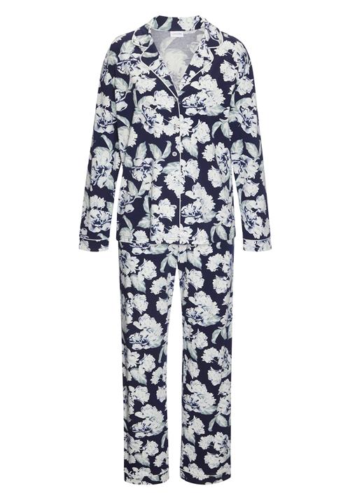 LASCANA Pyjamas  navy / pastelgrøn / hvid