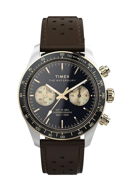 TIMEX Analogt ur 'Waterbury Heritage'  brun / guld / sort