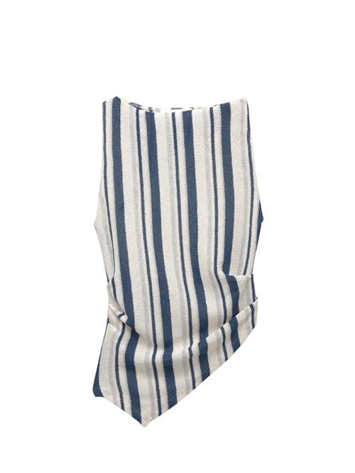 Pull&Bear Sticktop  safir / lysegrå / hvid