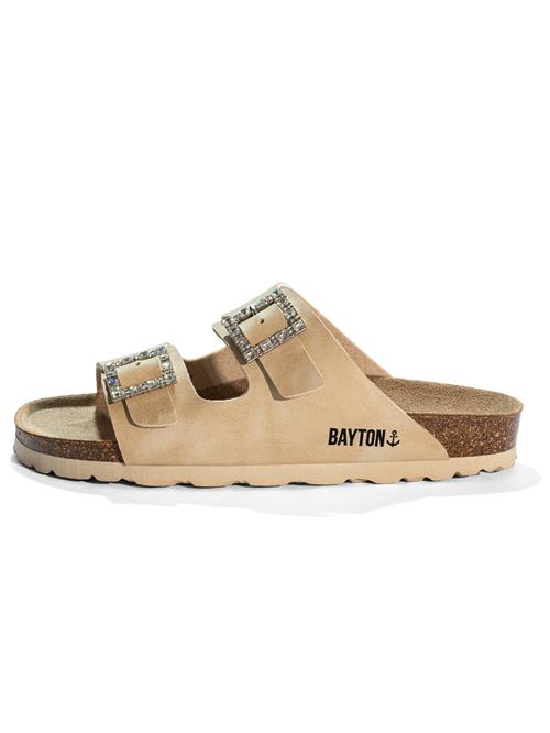 Bayton Pantoletter 'STRASS ATLAS'  beige / sort