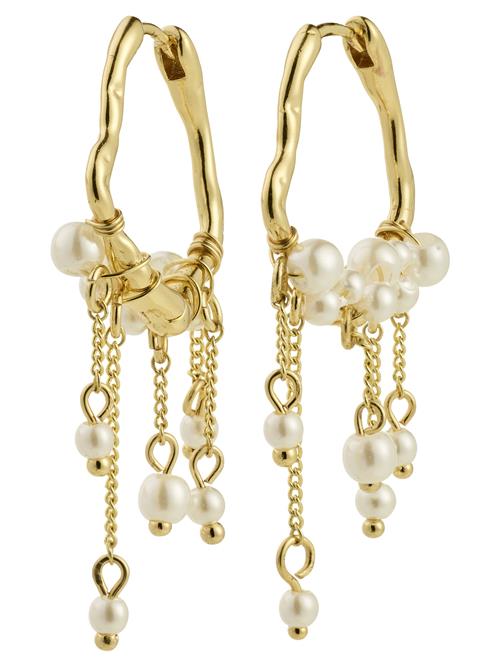 Pilgrim Øreringe 'Jasper'  guld / hvid