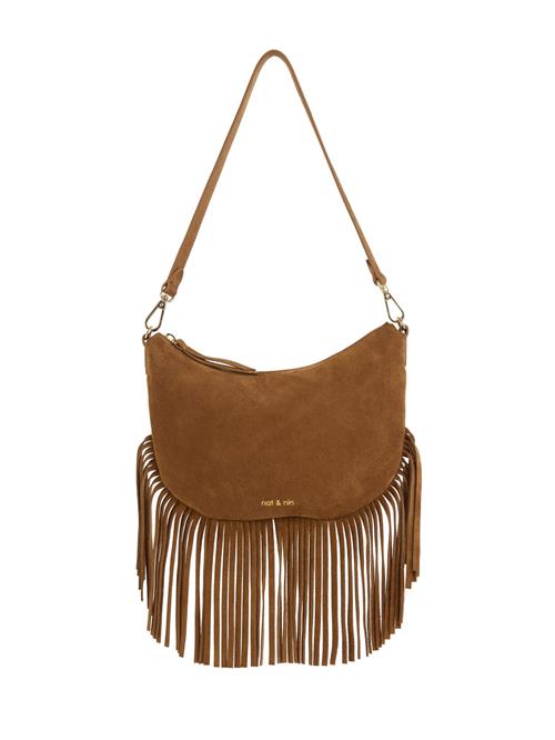 Nat&Nin Skuldertaske 'LUNE FRANGE'  brun / guld