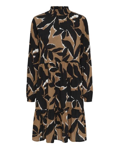 Kaffe Kjole 'KALinda'  lysebrun / sort / hvid