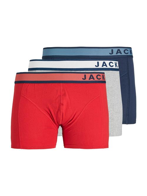 JACK & JONES Boksershorts 'JACDENVER'  marin / lysegrå / grå-meleret / mørkerød