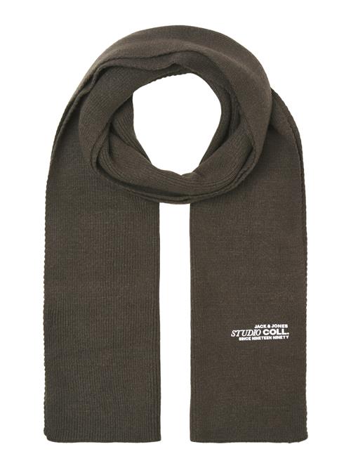 JACK & JONES Sjal 'JACCOLL'  mørkebrun / hvid