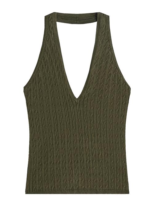 Bershka Sticktop  mørkegrøn