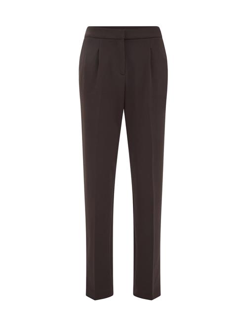 WE Fashion Bukser med fals  mørkebrun