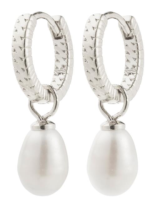 Pilgrim Øreringe 'Elliana'  sølv / perlehvid