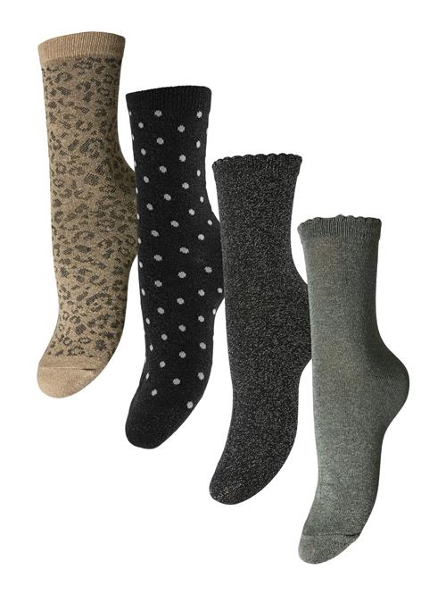 PIECES Sokker 'PCSEBBY'  beige / oliven / sort