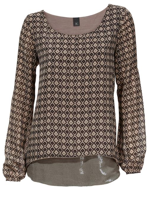 heine Bluse  brun / sort