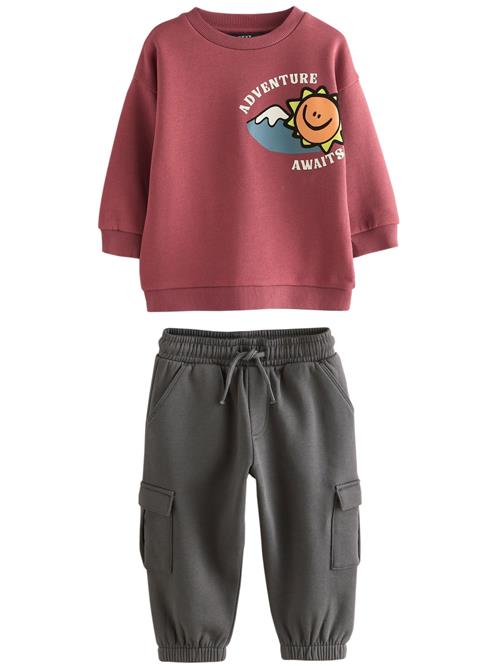 Next Joggingdragt  curry / mørkegrå / burgunder / hvid