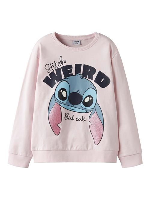 TWO SOON Sweatshirt 'Stitch'  lyserød / rosé / sort / hvid