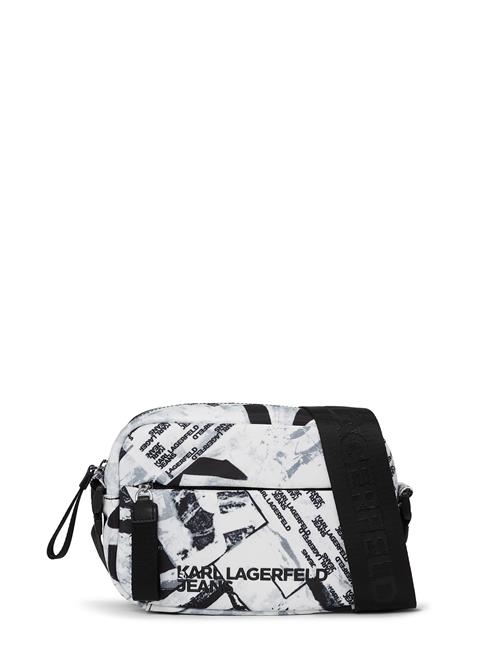 KARL LAGERFELD JEANS Skuldertaske  grå / sort / hvid