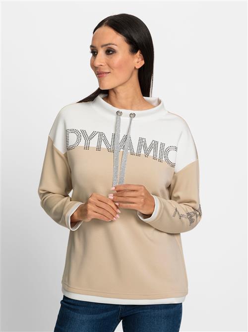 heine Sweatshirt  sand / sølv / hvid