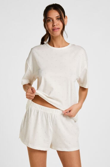 Hunkemöller Pyjamassæt i bomuld Hvid