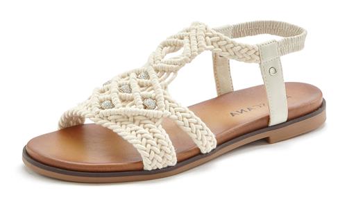 LASCANA Sandaler med rem  uldhvid