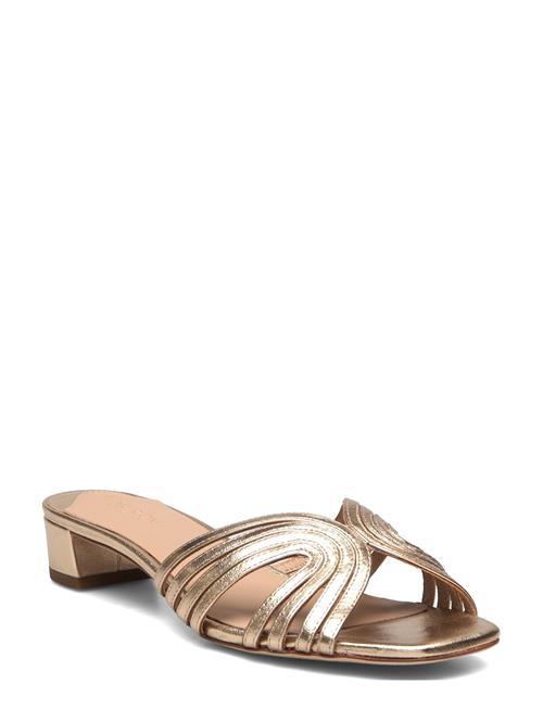 Lauren Ralph Lauren | Fay Metallic Leather Multistrap Sandal | 38