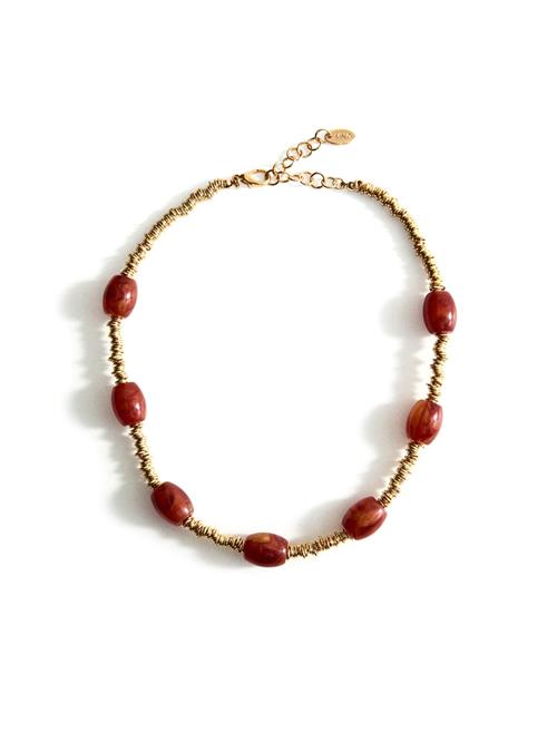 MANGO Kæde 'CATRINA'  brun / guld