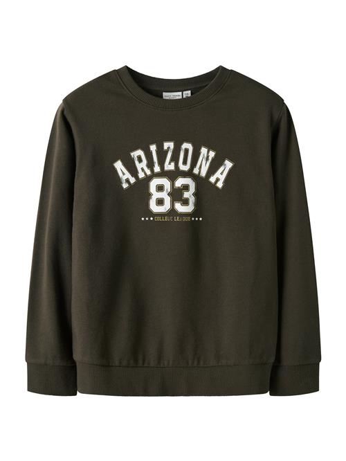 NAME IT Sweatshirt 'NKMVODER'  mørkebrun / hvid