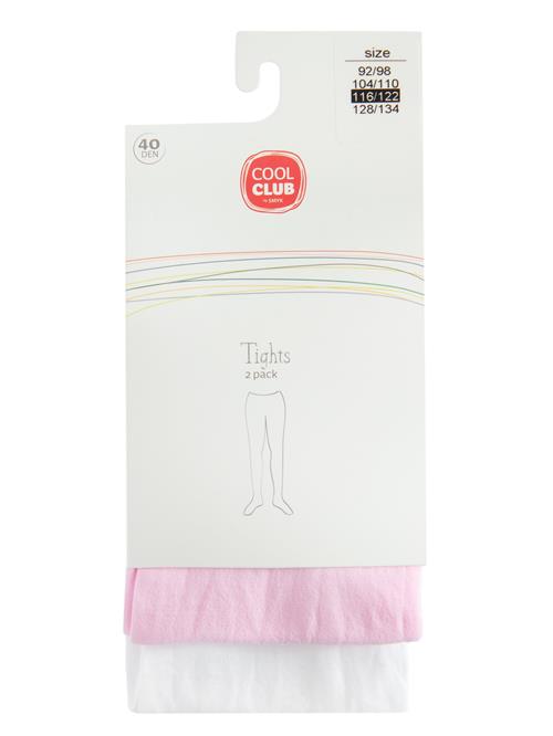 Cool Club Strømpebukser  lyserød / hvid