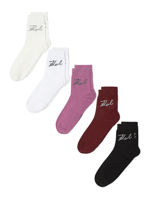 Karl Lagerfeld Sokker  creme / eosin / mørkerød / hvid