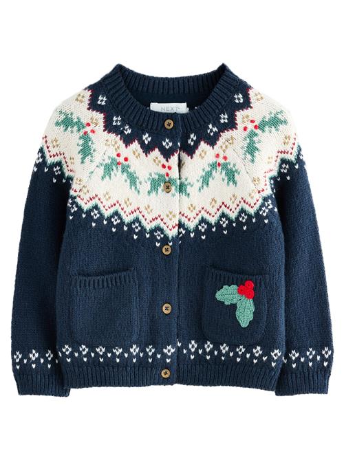 Next Cardigan  navy / smaragd / rød / hvid