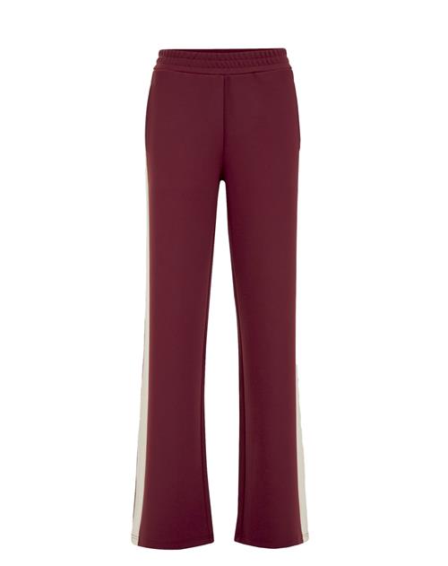 WE Fashion Bukser  mørkerød / hvid