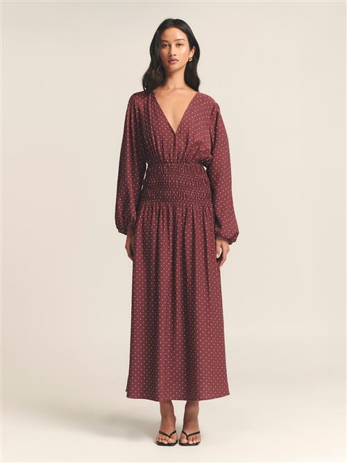 St MRLO Kjole 'May Gather'  mørkerød / hvid