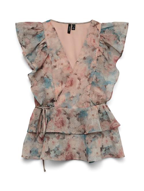 VERO MODA Bluse 'VMSabrina'  blå / brun / burgunder / melon