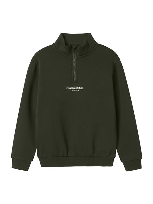 NAME IT Sweatshirt 'NKMBrody'  oliven / hvid