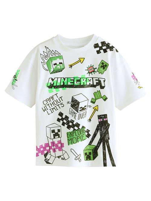 Next Shirts 'Minecraft'  neongrøn / pink / sort / hvid